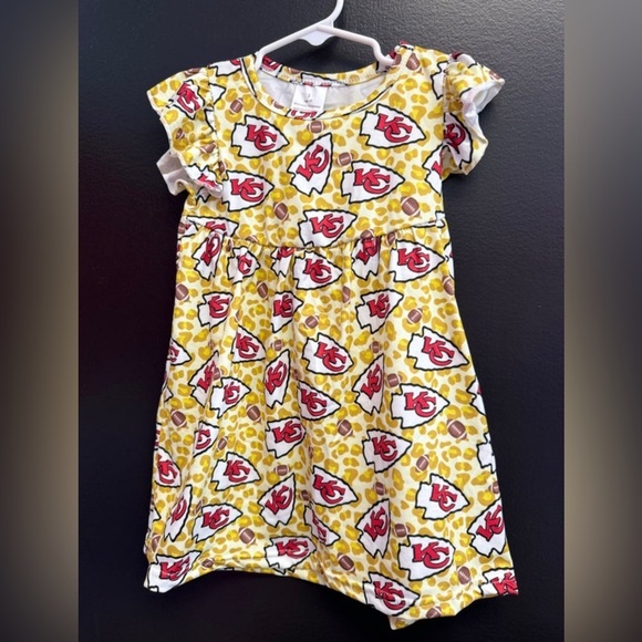 Kansas City Chiefs Leopard Print Dress. Girls size 3T.  New with tags! - Picture 1 of 2